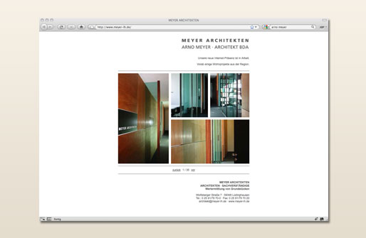 Webvisitenkarte Meyer Architekten